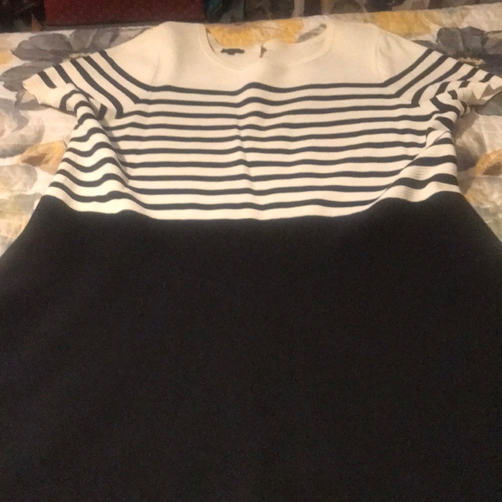 Black and Cream Flare Dress